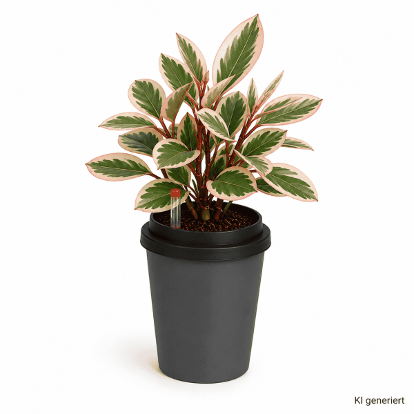 ggreeno® Farbe Anthrazit mit Peperomia Clusiifolia