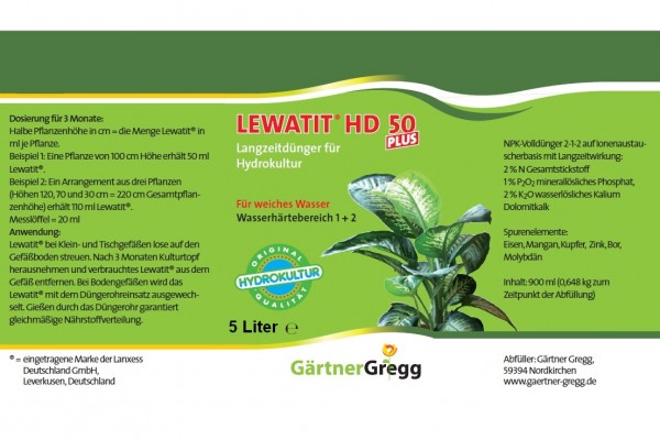 Lewatit®HD50plus, 5 ltr. Eimer Langzeit Dünger für Hydropflanzen